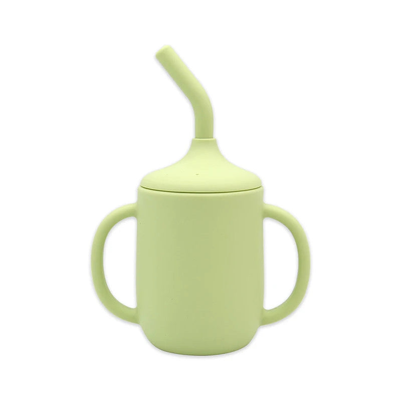 Silicone Straw Cup with straw cleaner