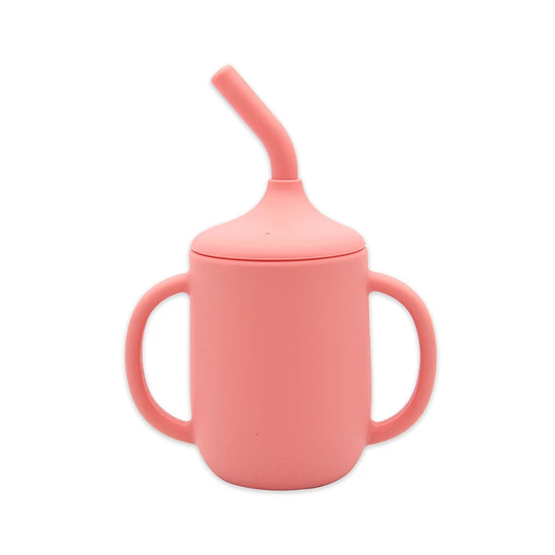 Silicone Straw Cup with straw cleaner