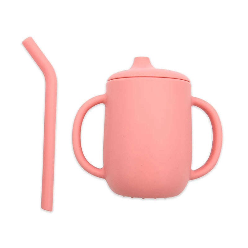 Silicone Straw Cup with straw cleaner