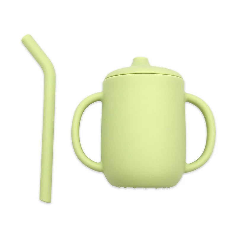 Silicone Straw Cup with straw cleaner