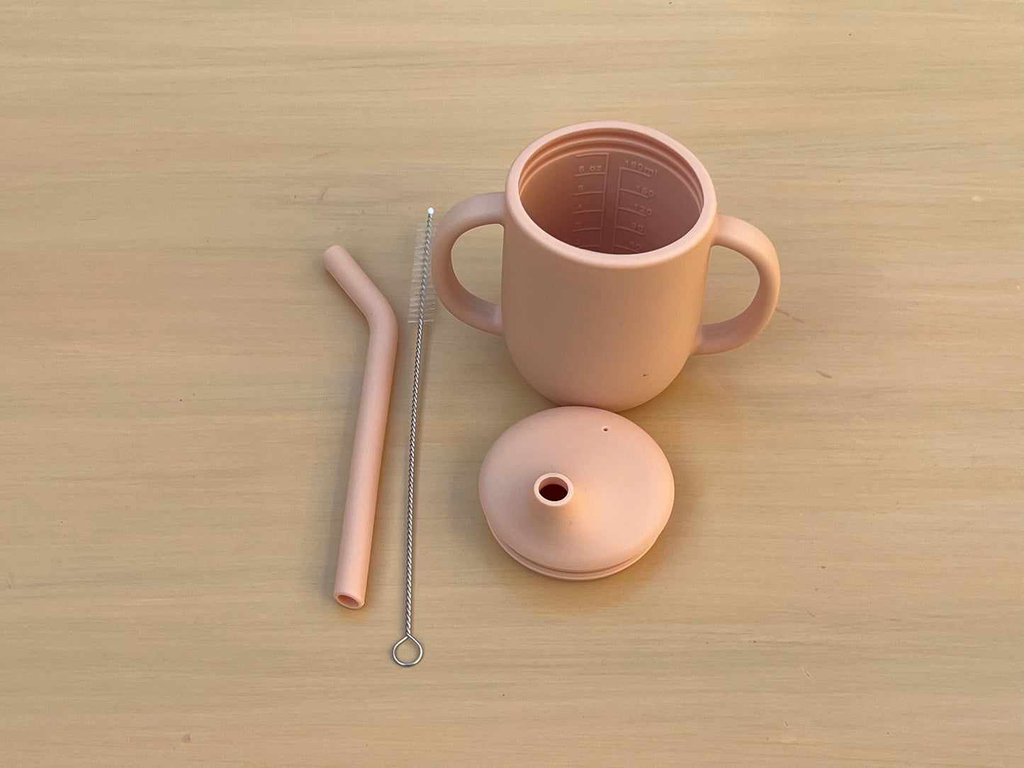 Silicone Straw Cup with straw cleaner