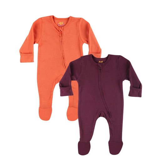 Orange/Burgundy (pack of 2) (full sleeves+closed feet)