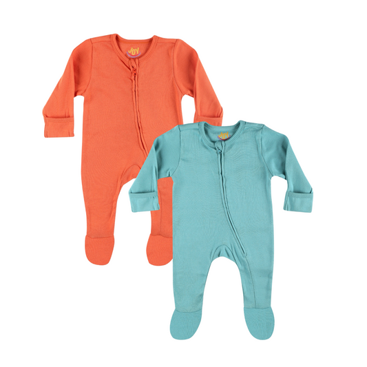 Orange/Sea blue (pack of 2) (full sleeves+closed feet)