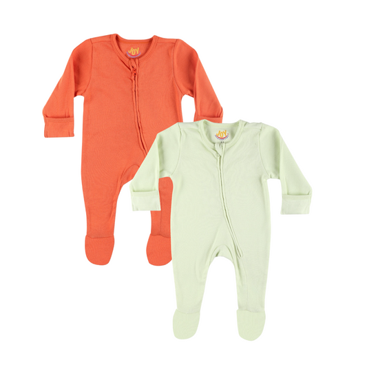 Orange/Lime (pack of 2) (full sleeves+closed feet)