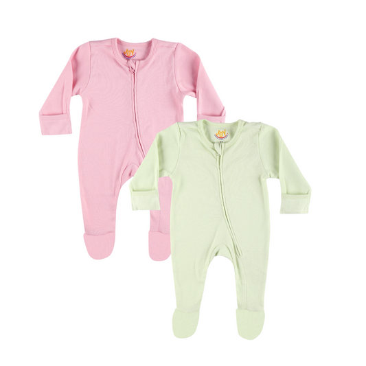 Pink/Lime (pack of 2) (full sleeves+closed feet)
