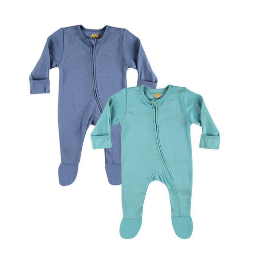 Blueberry/Sea blue (pack of 2) (full sleeves+closed feet)
