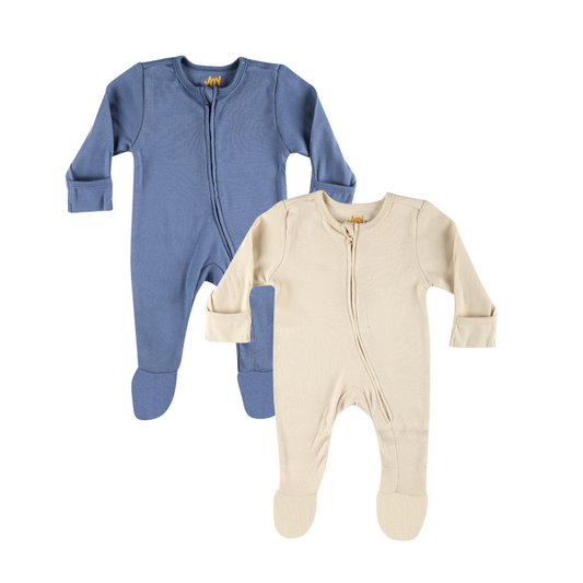 Blueberry/Sand (pack of 2) (full sleeves+closed feet)