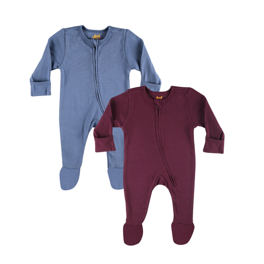 Blueberry/Burgundy (pack of 2) (full sleeves+closed feet)