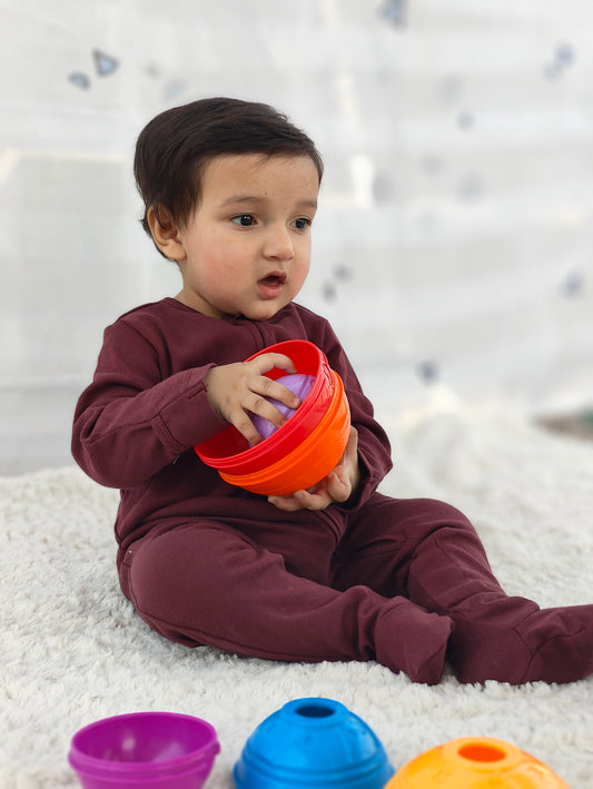 Burgundy (full sleeves+closed feet)