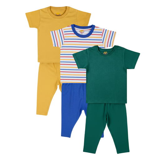Mustard/Stripes/Forest Green (pack of 3)