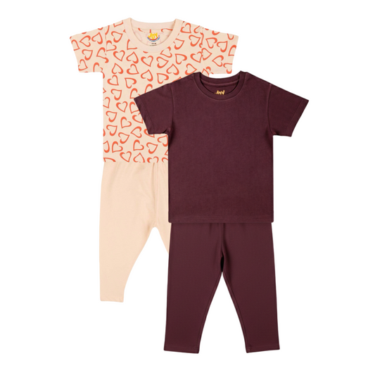 Hearts/Burgundy (pack of 2)