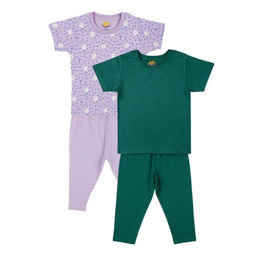 Flowers/Forest Green (pack of 2)