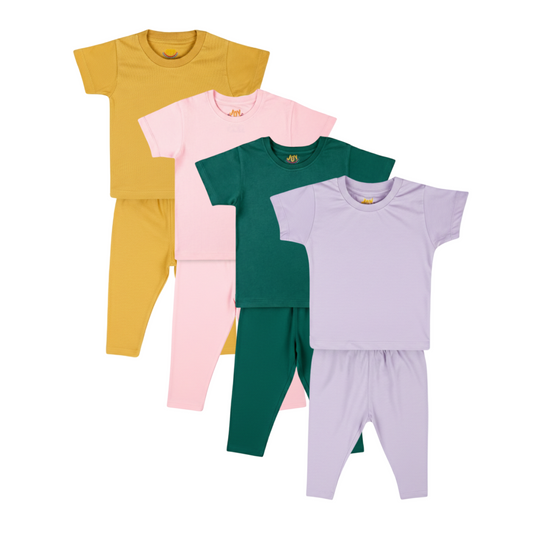 Mustard/Pink/Forest Green/Purple (pack of 4)
