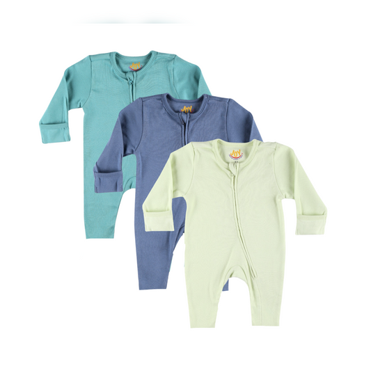 Sea Blue/Blueberry/Lemon (pack of 3) (full sleeves+open feet)