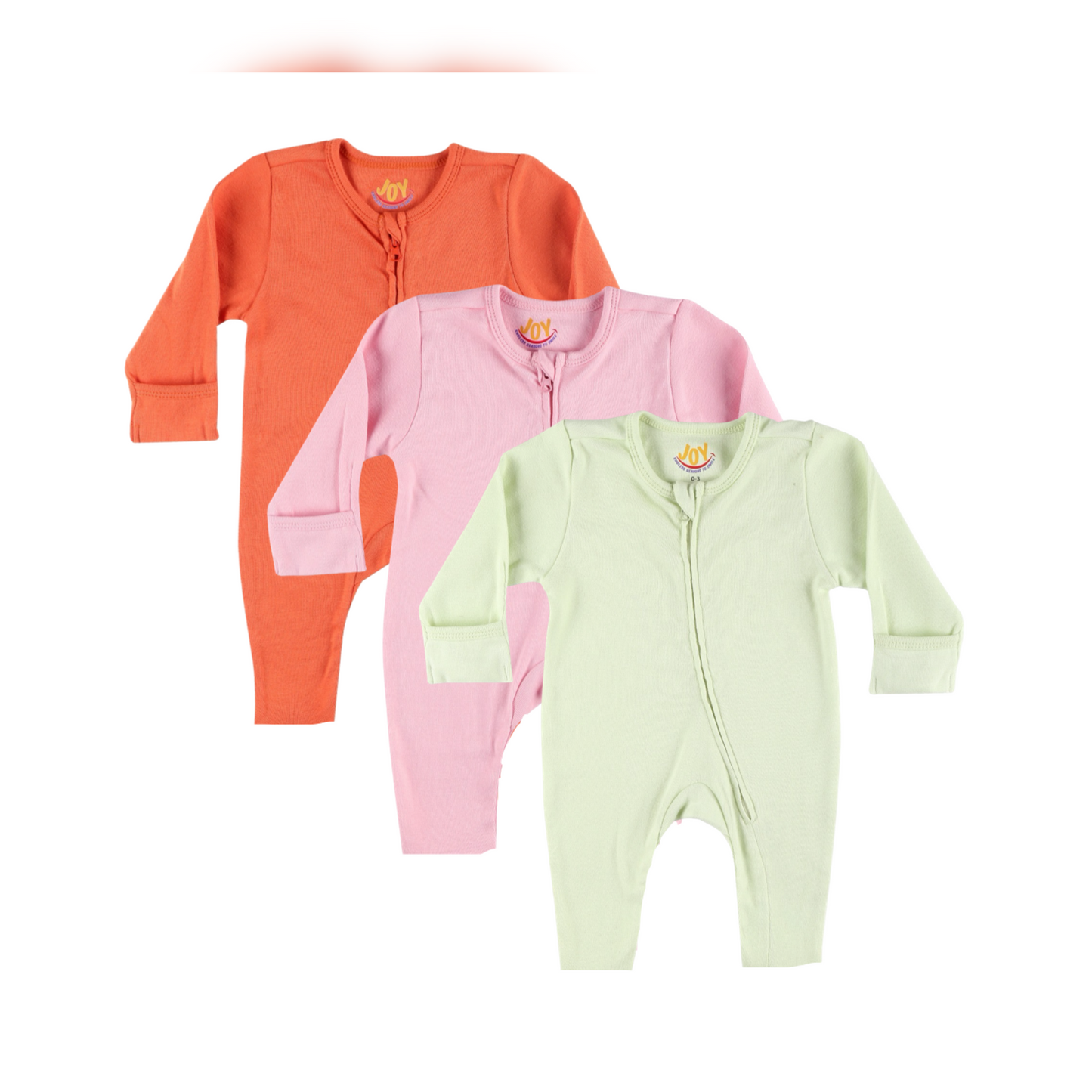 Orange/Pink/Lemon (pack of 3) (full sleeves+open feet)