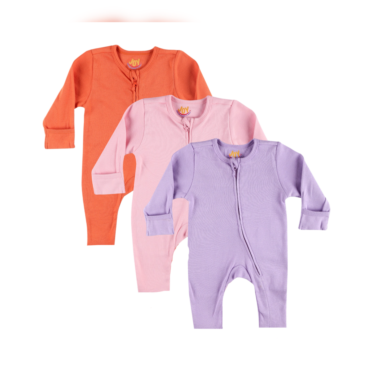 Orange/Pink/Purple (pack of 3) (full sleeves+open feet)