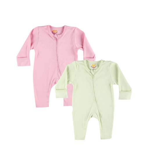 Pink/Lemon (pack of 2) (full sleeves+open feet)